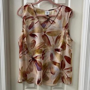CAbi Floral V-Neck Sleeveless Blouse